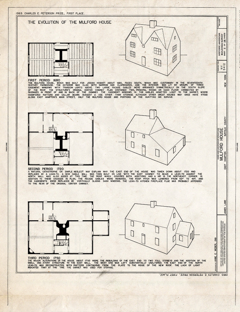 Blueprint HABS NY,52-HAMTE,7- (Sheet 2 of 28) - Mulford House, James Lane, East Hampton, Suffolk County, NY