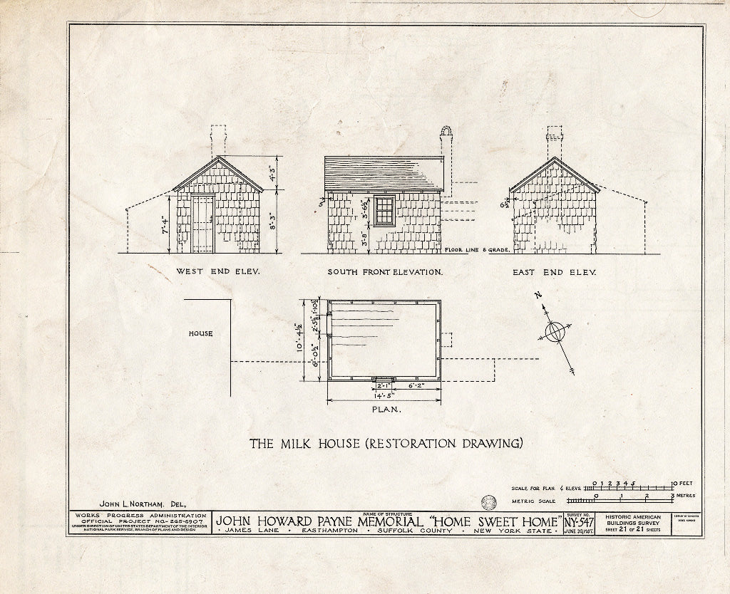 Blueprint HABS NY,52-HAMTE,5- (Sheet 21 of 21) - John Howard Payne Memorial, James Lane, East Hampton, Suffolk County, NY