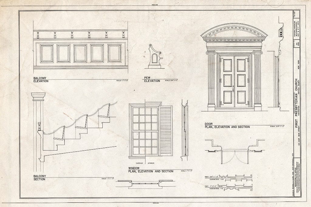 Blueprint HABS NY,52-HUNTO,1- (Sheet 6 of 7) - First Presbyterian Church, 125 East Main Street, Huntington, Suffolk County, NY