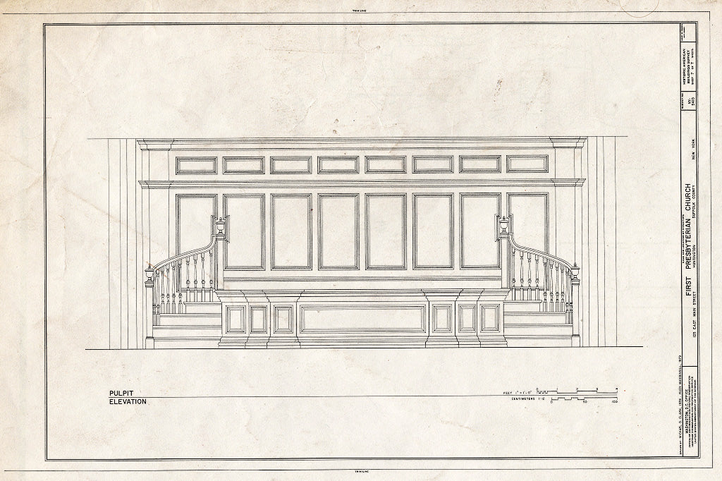Blueprint HABS NY,52-HUNTO,1- (Sheet 7 of 7) - First Presbyterian Church, 125 East Main Street, Huntington, Suffolk County, NY