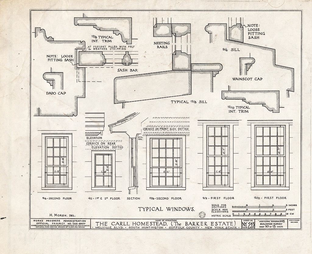 Blueprint HABS NY,52-Hunts,1- (Sheet 10 of 15) - Carll Homestead, Melville Boulevard, Huntington, Suffolk County, NY