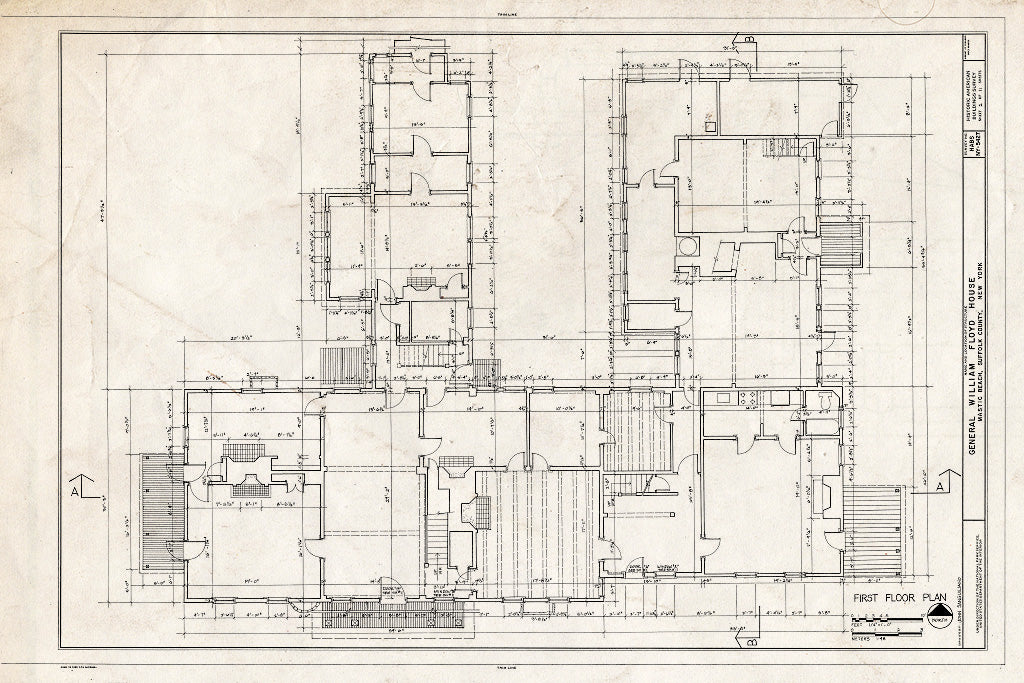 Blueprint HABS NY,52-MAST,1- (Sheet 2 of 11) - General William Floyd House, Washington Avenue & Wavecrest Drive, Mastic Beach, Suffolk County, NY