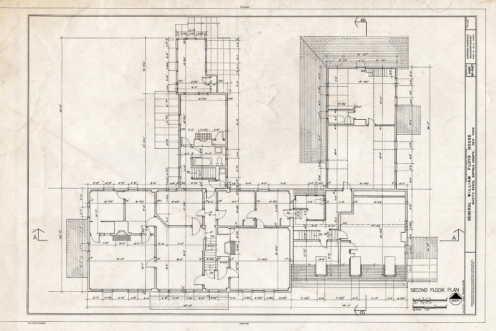 Blueprint HABS NY,52-MAST,1- (Sheet 3 of 11) - General William Floyd House, Washington Avenue & Wavecrest Drive, Mastic Beach, Suffolk County, NY