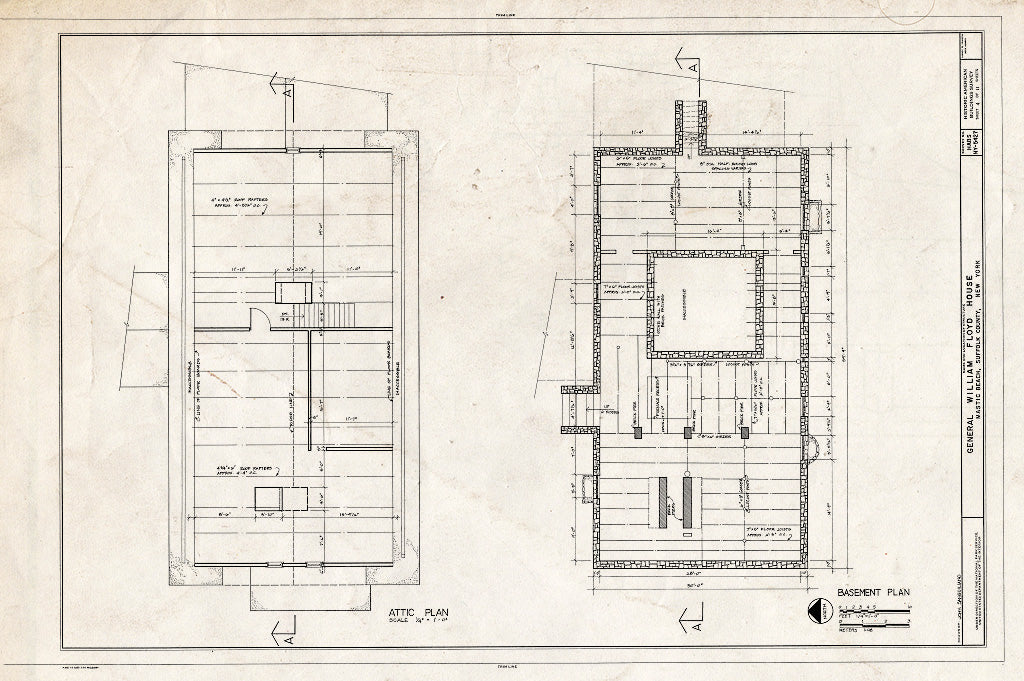 Blueprint HABS NY,52-MAST,1- (Sheet 4 of 11) - General William Floyd House, Washington Avenue & Wavecrest Drive, Mastic Beach, Suffolk County, NY