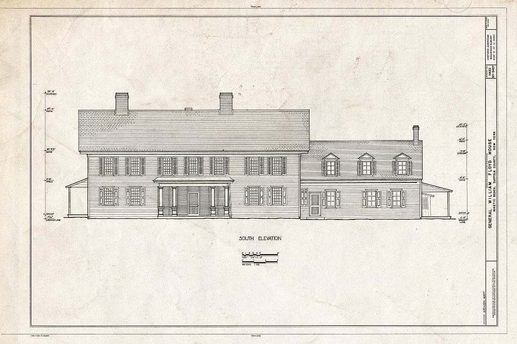 Blueprint HABS NY,52-MAST,1- (Sheet 5 of 11) - General William Floyd House, Washington Avenue & Wavecrest Drive, Mastic Beach, Suffolk County, NY