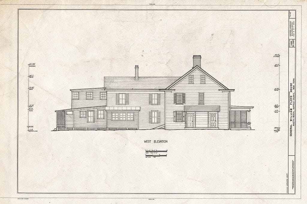Blueprint HABS NY,52-MAST,1- (Sheet 8 of 11) - General William Floyd House, Washington Avenue & Wavecrest Drive, Mastic Beach, Suffolk County, NY