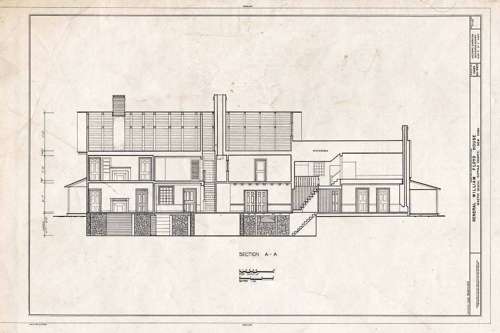 Blueprint HABS NY,52-MAST,1- (Sheet 9 of 11) - General William Floyd House, Washington Avenue & Wavecrest Drive, Mastic Beach, Suffolk County, NY