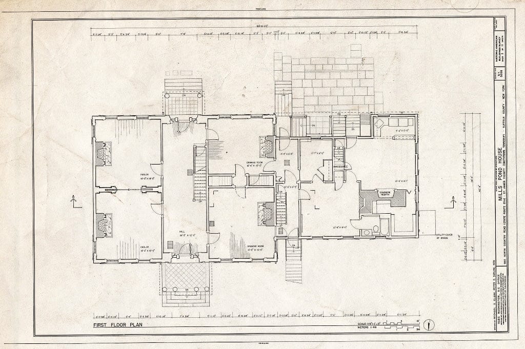 Blueprint HABS NY,52-STJAM.V,1- (Sheet 3 of 11) - Mills Pond House, 660 North Country Road (State Route 25A), Saint James, Suffolk County, NY