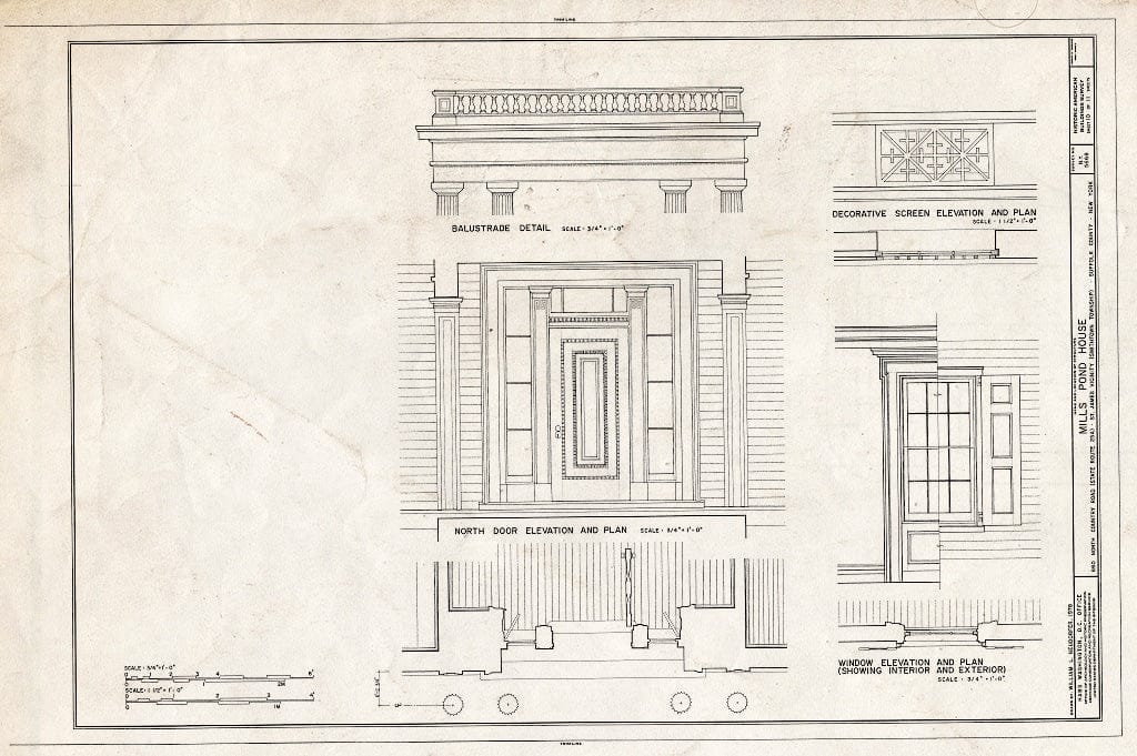 Blueprint HABS NY,52-STJAM.V,1- (Sheet 10 of 11) - Mills Pond House, 660 North Country Road (State Route 25A), Saint James, Suffolk County, NY
