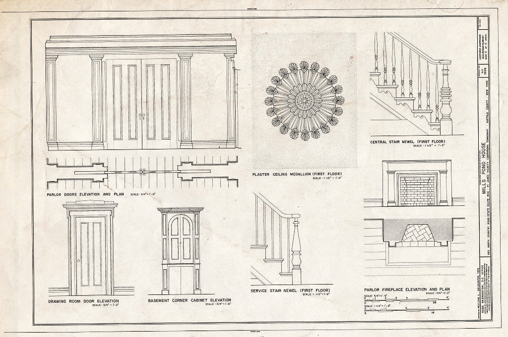 Blueprint HABS NY,52-STJAM.V,1- (Sheet 11 of 11) - Mills Pond House, 660 North Country Road (State Route 25A), Saint James, Suffolk County, NY