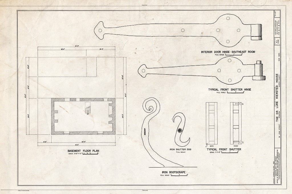 Blueprint HABS NY,56-King,14- (Sheet 2 of 5) - Dr. Luke Kiersted House, 93 John Street, Kingston, Ulster County, NY