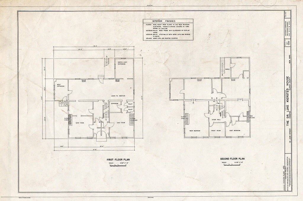 Blueprint HABS NY,56-King,14- (Sheet 3 of 5) - Dr. Luke Kiersted House, 93 John Street, Kingston, Ulster County, NY