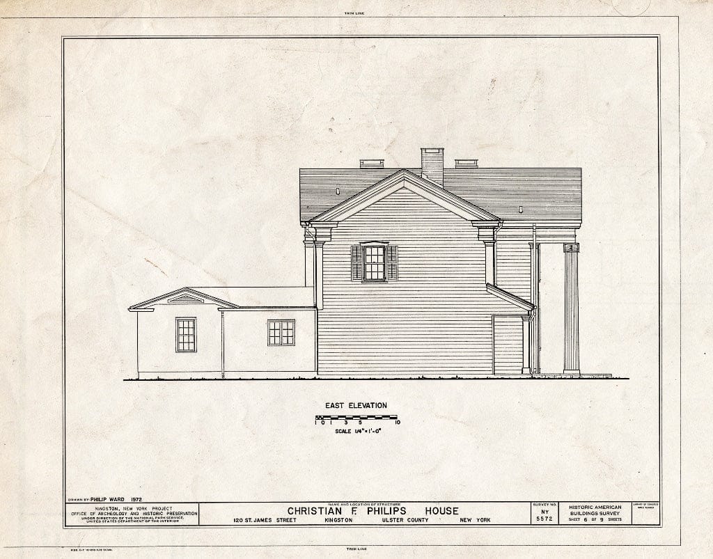 Blueprint HABS NY,56-King,18- (Sheet 6 of 9) - Christian F. Philips House, 120 Saint James Street, Kingston, Ulster County, NY