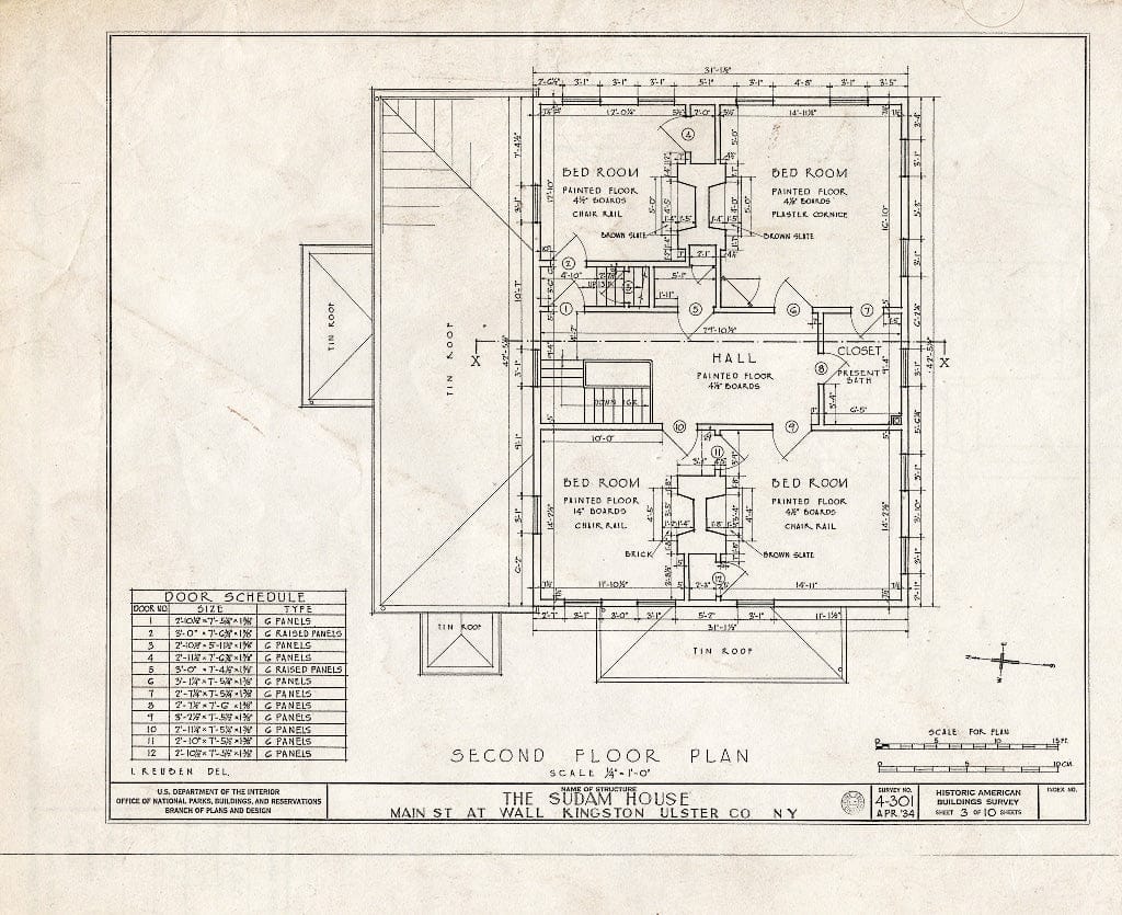 Blueprint HABS NY,56-King,4- (Sheet 3 of 10) - John Sudam House, Wall & Main Streets, Kingston, Ulster County, NY
