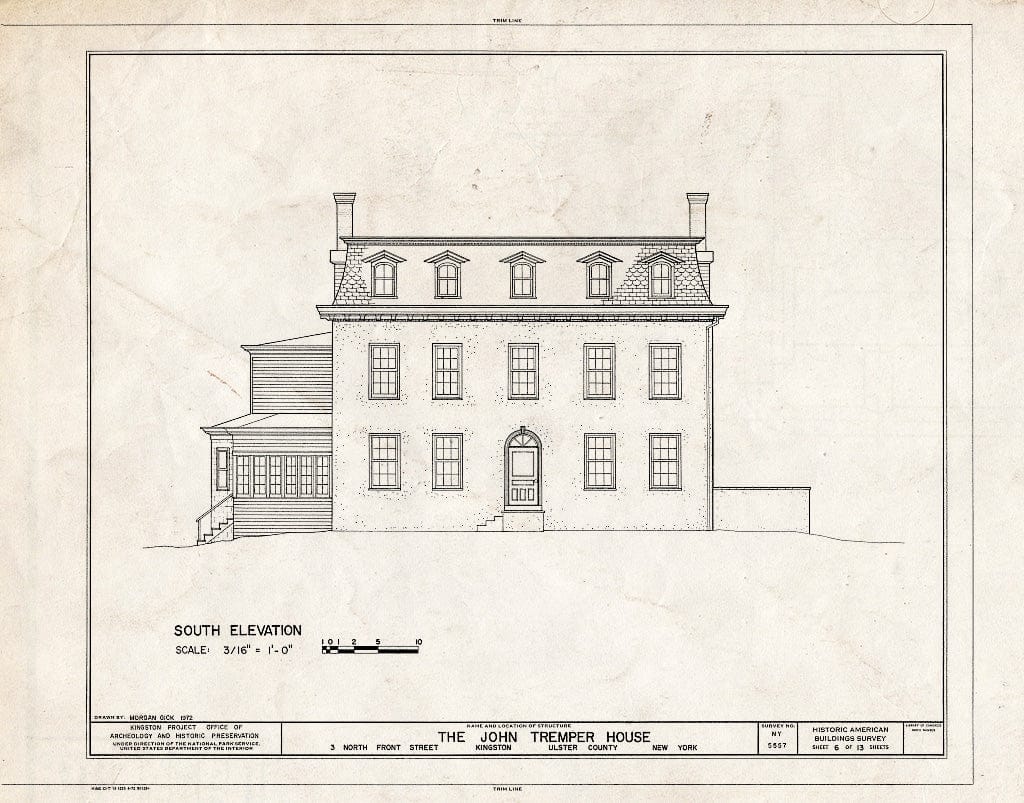 Blueprint HABS NY,56-King,12- (Sheet 6 of 13) - John Tremper House, 3 North Front Street, Kingston, Ulster County, NY