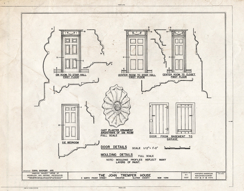 Blueprint HABS NY,56-King,12- (Sheet 13 of 13) - John Tremper House, 3 North Front Street, Kingston, Ulster County, NY