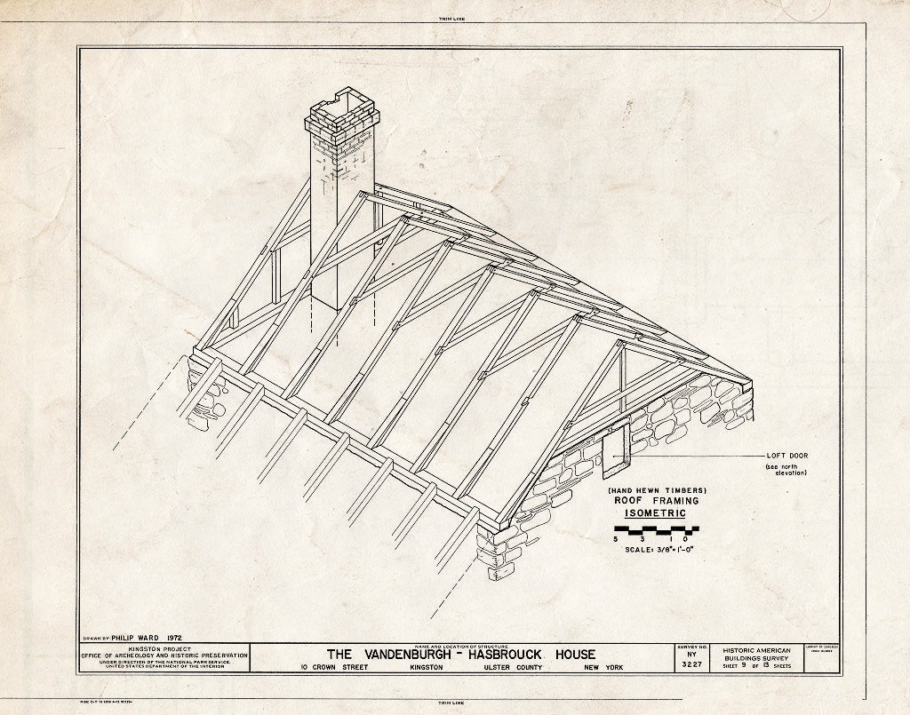 Blueprint HABS NY,56-King,8- (Sheet 9 of 13) - Vandenburgh-Hasbrouck House, 10 Crown Street, Kingston, Ulster County, NY