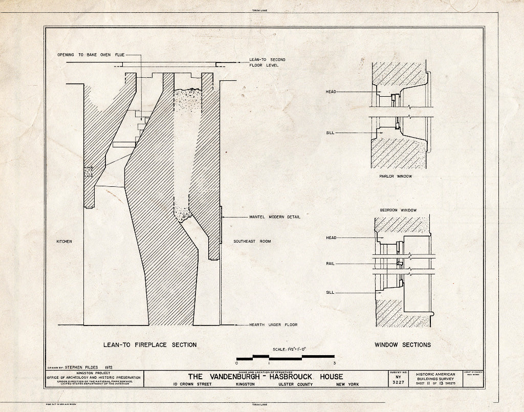Blueprint HABS NY,56-King,8- (Sheet 11 of 13) - Vandenburgh-Hasbrouck House, 10 Crown Street, Kingston, Ulster County, NY