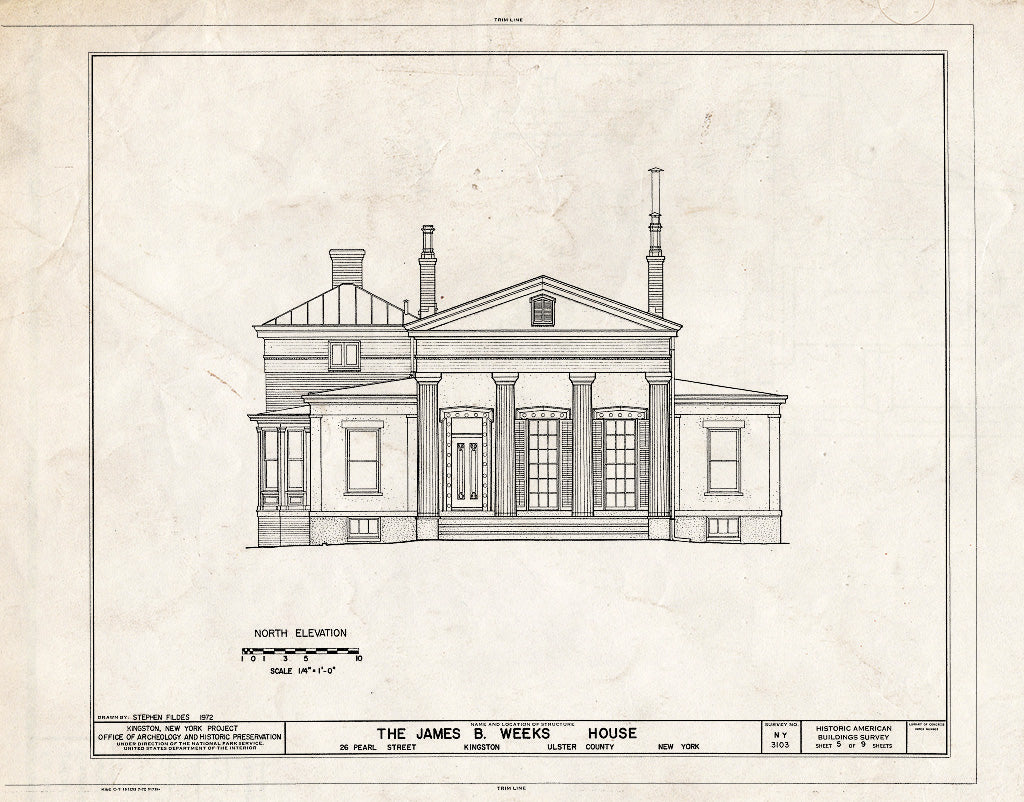 Blueprint HABS NY,56-King,26- (Sheet 5 of 9) - James B. Weeks House, 26 Pearl Street, Kingston, Ulster County, NY