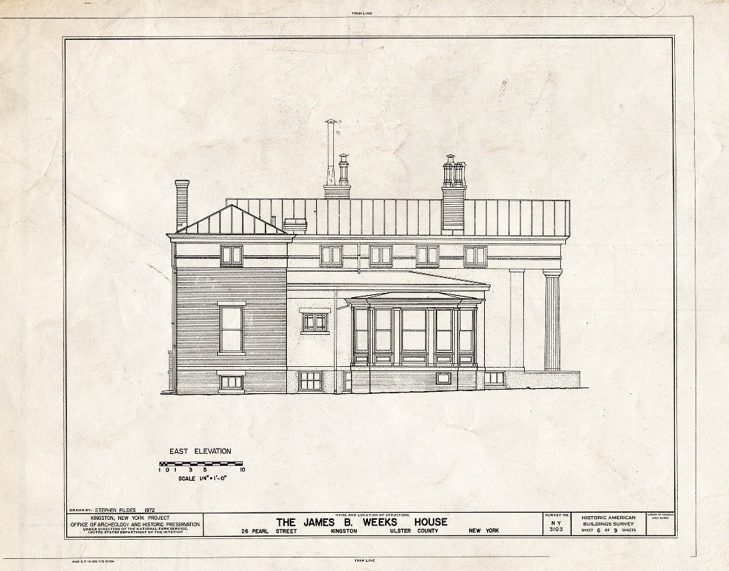 Blueprint HABS NY,56-King,26- (Sheet 6 of 9) - James B. Weeks House, 26 Pearl Street, Kingston, Ulster County, NY