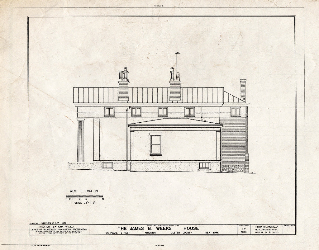 Blueprint HABS NY,56-King,26- (Sheet 8 of 9) - James B. Weeks House, 26 Pearl Street, Kingston, Ulster County, NY