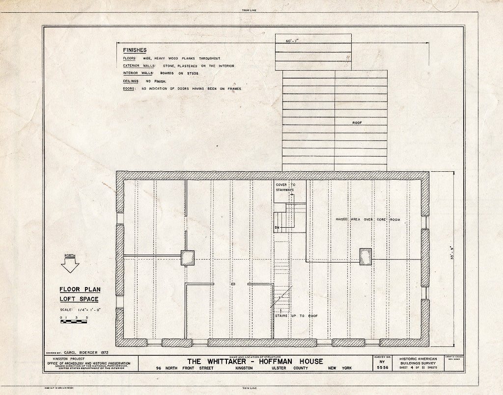 Blueprint HABS NY,56-King,11- (Sheet 4 of 11) - Whittaker-Hoffman House, North Front & Green Streets, Kingston, Ulster County, NY