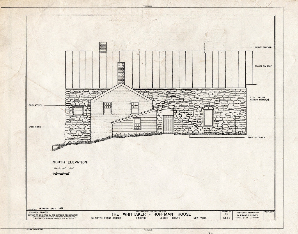 Blueprint HABS NY,56-King,11- (Sheet 7 of 11) - Whittaker-Hoffman House, North Front & Green Streets, Kingston, Ulster County, NY