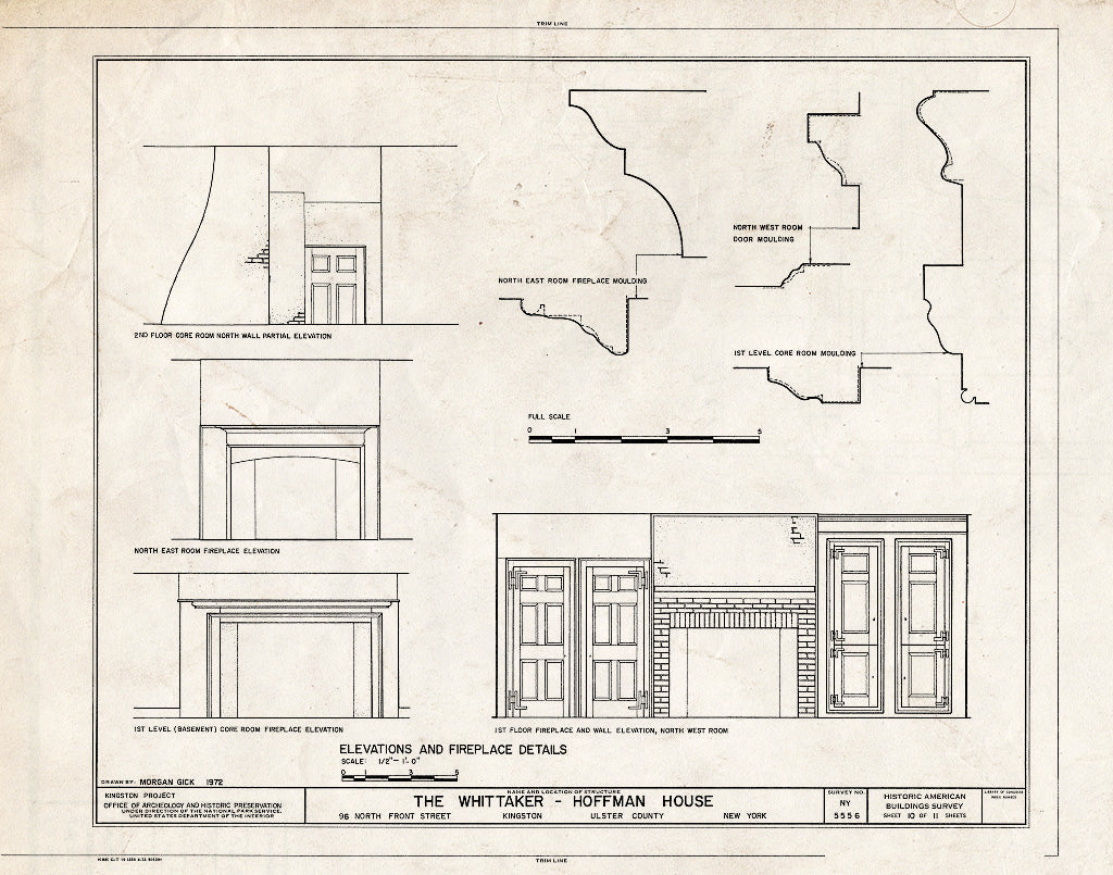 Blueprint HABS NY,56-King,11- (Sheet 10 of 11) - Whittaker-Hoffman House, North Front & Green Streets, Kingston, Ulster County, NY