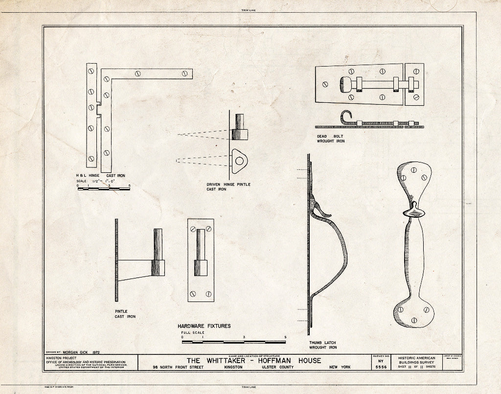 Blueprint HABS NY,56-King,11- (Sheet 11 of 11) - Whittaker-Hoffman House, North Front & Green Streets, Kingston, Ulster County, NY