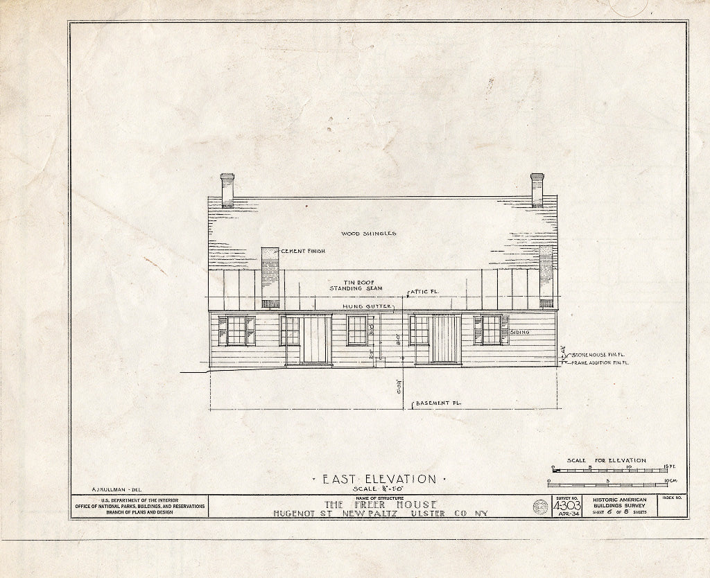 Blueprint HABS NY,56-NEWP,5- (Sheet 6 of 8) - Hughes Freer House, 32 Hugenot Street, New Paltz, Ulster County, NY