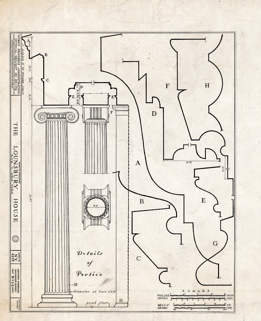 Blueprint HABS NY,60-RY,1- (Sheet 9 of 14) - Parsons-Lounsbury House, Boston Post Road, Rye, Westchester County, NY