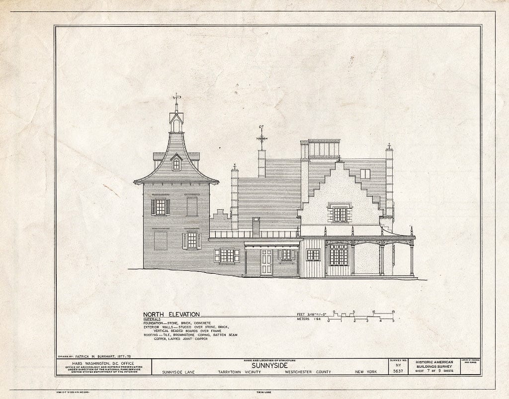 Blueprint HABS NY,60-TARY.V,1- (Sheet 7 of 9) - Sunnyside, U.S. Route 9, Tarrytown, Westchester County, NY