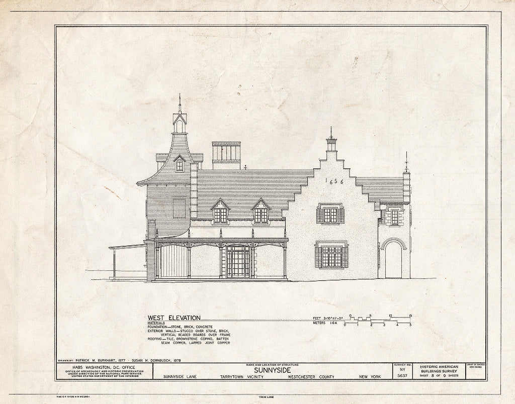 Blueprint HABS NY,60-TARY.V,1- (Sheet 8 of 9) - Sunnyside, U.S. Route 9, Tarrytown, Westchester County, NY