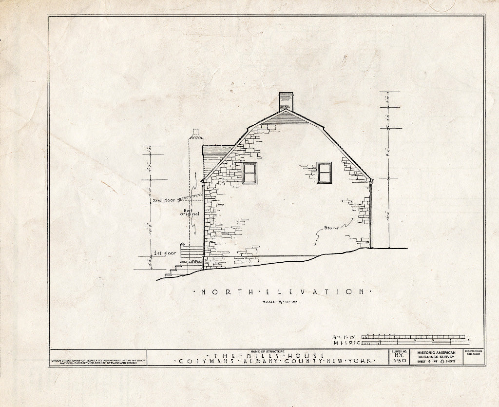 Blueprint HABS NY,1-COEY.V,1- (Sheet 4 of 8) - Coyemans-Bronck House, State Route 144, Coeymans, Albany County, NY