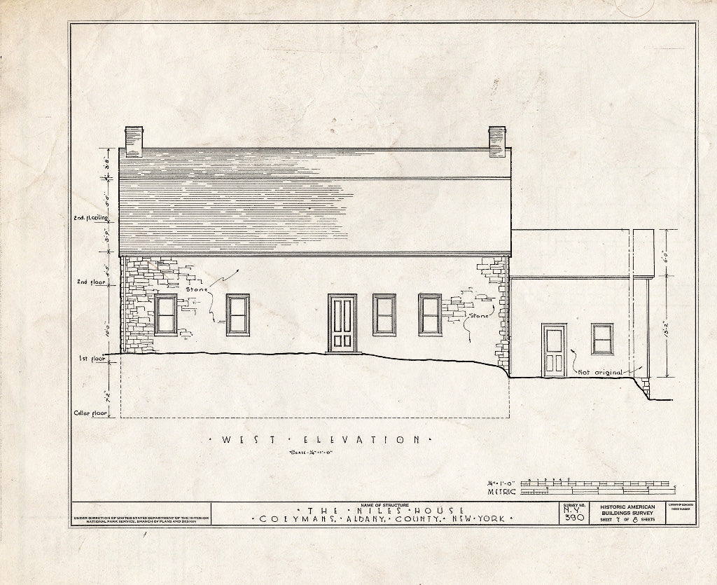Blueprint HABS NY,1-COEY.V,1- (Sheet 7 of 8) - Coyemans-Bronck House, State Route 144, Coeymans, Albany County, NY