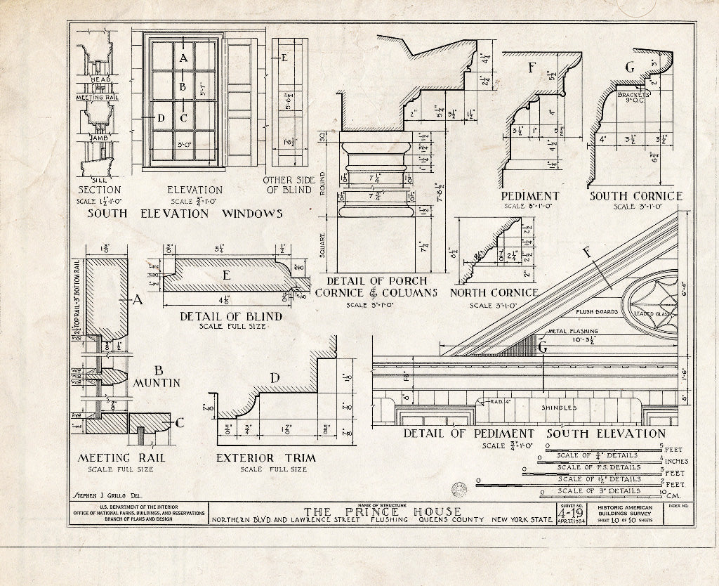 Blueprint HABS NY,41-Flush,4- (Sheet 10 of 10) - Prince House, Northern Boulevard & Lawrence Street, Flushing, Queens County, NY