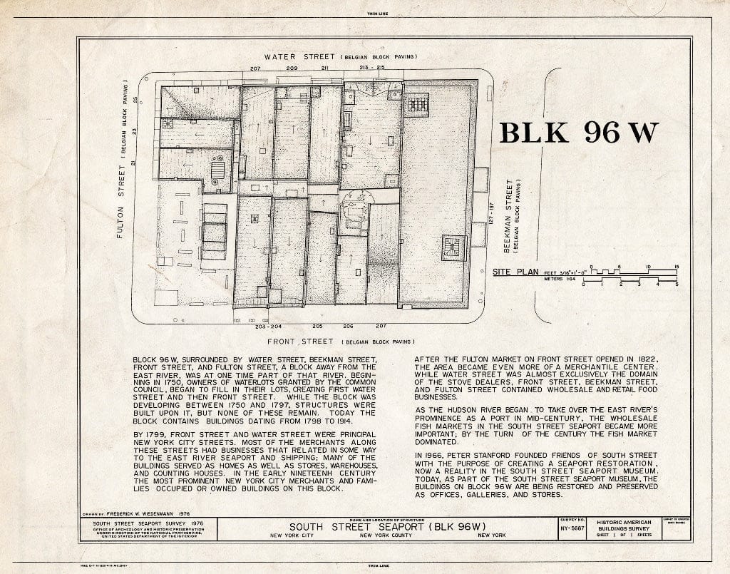 Blueprint HABS NY,31-NEYO,129B- (Sheet 1 of 1) - South Street Seaport Museum, Block 96W, New York County, NY