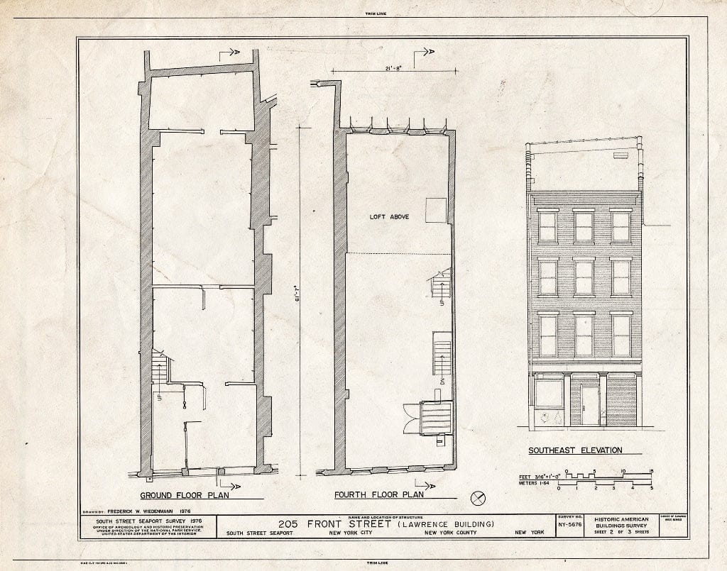 Blueprint HABS NY,31-NEYO,134- (Sheet 2 of 3) - South Street Seaport Museum, 205 Front Street, New York County, NY