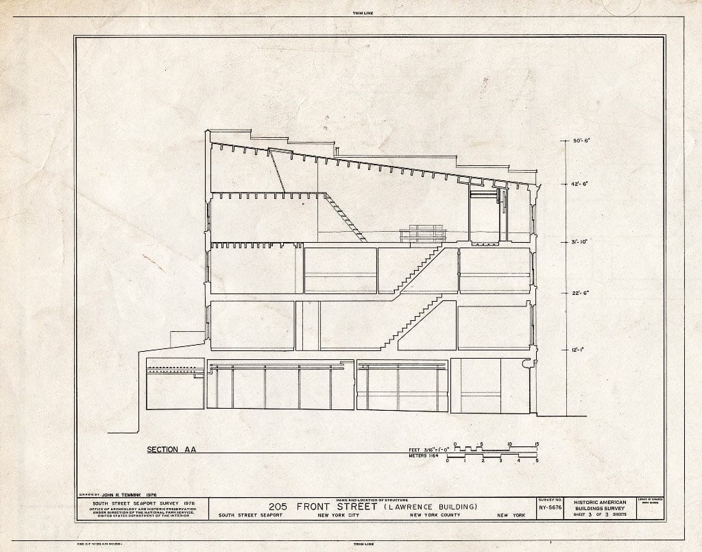 Blueprint HABS NY,31-NEYO,134- (Sheet 3 of 3) - South Street Seaport Museum, 205 Front Street, New York County, NY