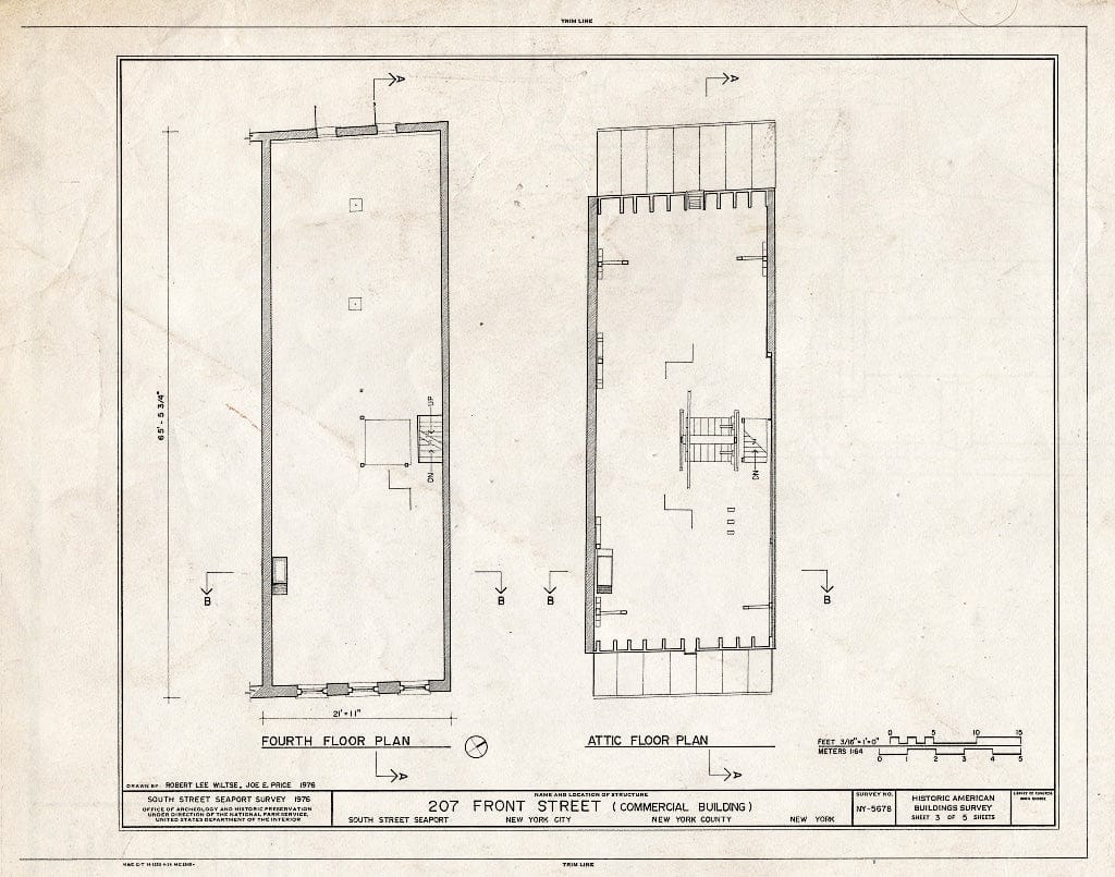 Blueprint HABS NY,31-NEYO,135- (Sheet 3 of 5) - South Street Seaport Museum, 207 Front Street (Commercial Building), New York County, NY