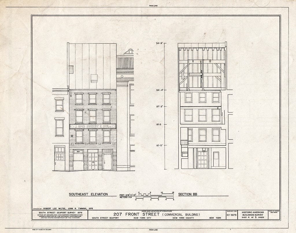 Blueprint HABS NY,31-NEYO,135- (Sheet 4 of 5) - South Street Seaport Museum, 207 Front Street (Commercial Building), New York County, NY