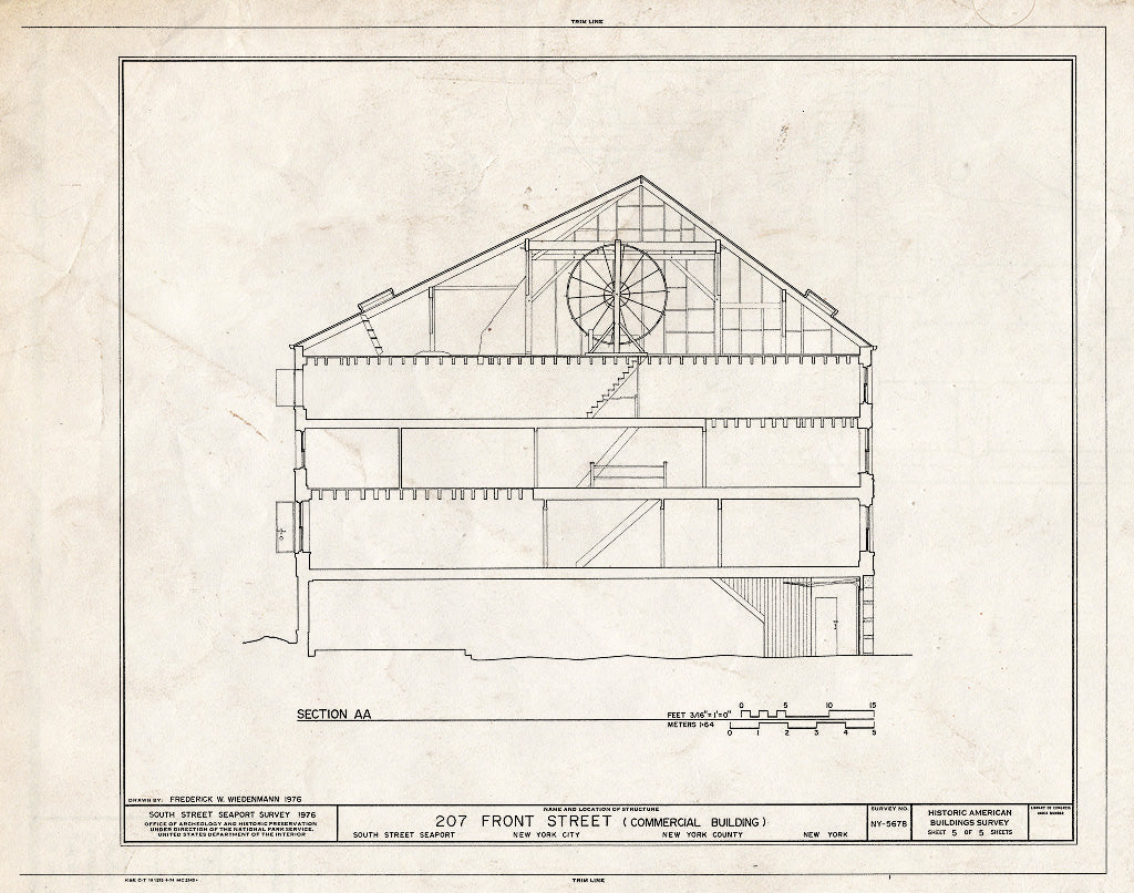 Blueprint HABS NY,31-NEYO,135- (Sheet 5 of 5) - South Street Seaport Museum, 207 Front Street (Commercial Building), New York County, NY