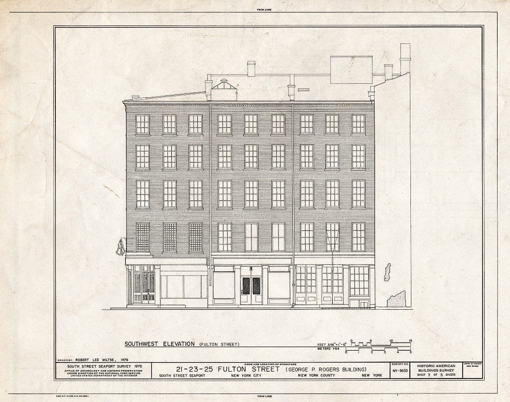 Blueprint HABS NY,31-NEYO,130- (Sheet 3 of 5) - South Street Seaport Museum, 21-25 Fulton Street, 21-25 Fulton Street, New York County, NY
