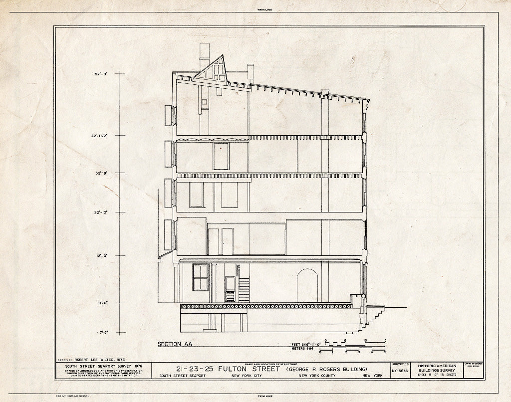 Blueprint HABS NY,31-NEYO,130- (Sheet 5 of 5) - South Street Seaport Museum, 21-25 Fulton Street, 21-25 Fulton Street, New York County, NY
