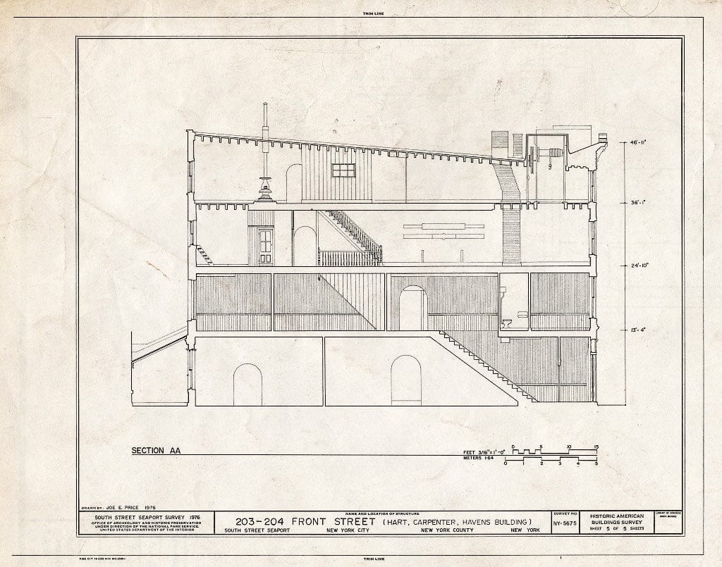 Blueprint HABS NY,31-NEYO,132- (Sheet 5 of 5) - South Street Seaport Museum, 203-204 Front Street, New York County, NY