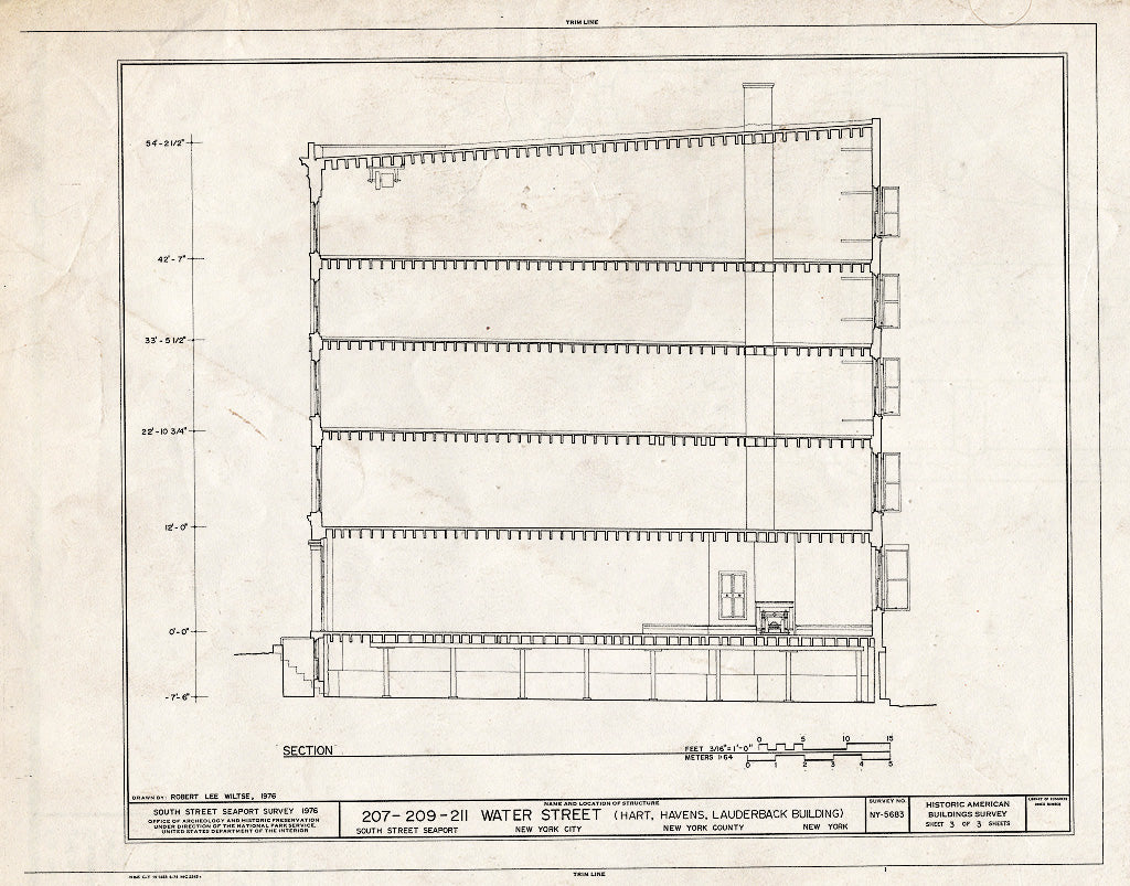 Blueprint HABS NY,31-NEYO,141- (Sheet 3 of 3) - South Street Seaport Museum, 207-211 Water Street, New York County, NY