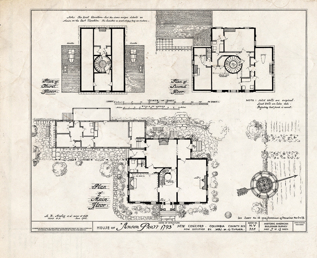 Blueprint HABS NY,11-NECON,1- (Sheet 5 of 13) - Anson Pratt House, New Concord, Columbia County, NY