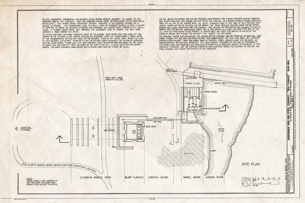 Blueprint HAER NY,16-TAHA,1- (Sheet 2 of 13) - Adirondack Iron & Steel Company, New Furnace, Hudson River, Tahawus, Essex County, NY