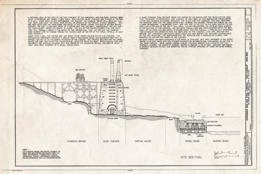 Blueprint HAER NY,16-TAHA,1- (Sheet 3 of 13) - Adirondack Iron & Steel Company, New Furnace, Hudson River, Tahawus, Essex County, NY