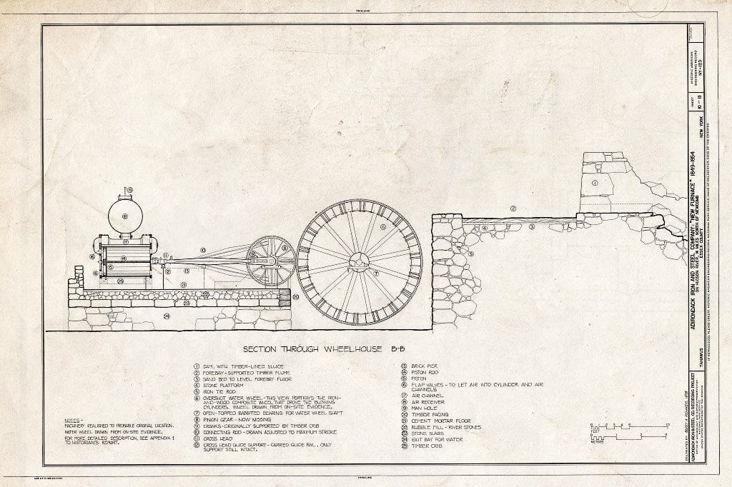 Blueprint HAER NY,16-TAHA,1- (Sheet 10 of 13) - Adirondack Iron & Steel Company, New Furnace, Hudson River, Tahawus, Essex County, NY